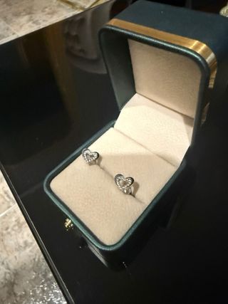 Pendientes Corazón Oro Blanco