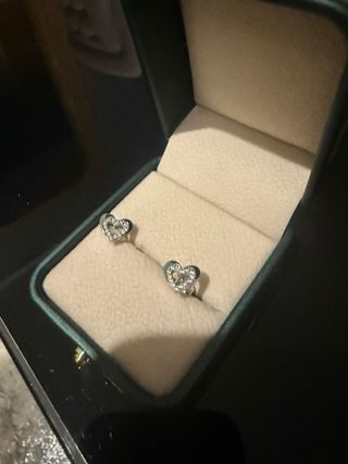 Pendientes Corazón Oro Blanco