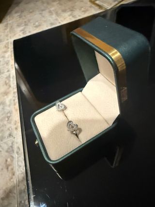 Pendientes Corazón Oro Blanco