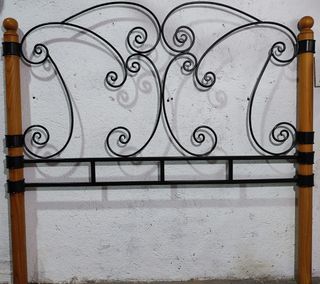 Cabecero de cama hierro y madera 135cm
