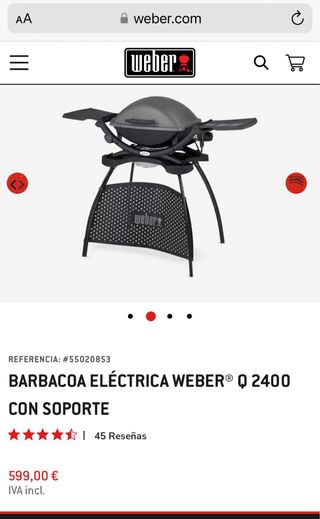 Barbacoa Eléctrica 2200W Weber Q2400 (sin soporte)