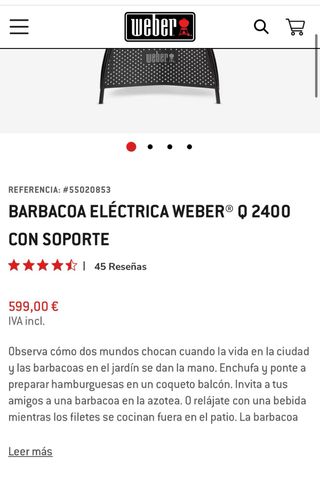 Barbacoa Eléctrica 2200W Weber Q2400 (sin soporte)