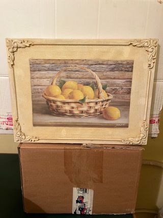 Quadro con cesto di limoni