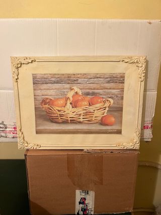 Quadro con cesto di arance