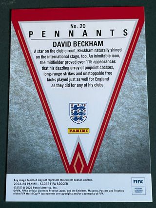 David Beckham Panini segna i gagliardetti della FIFA CASE HIT