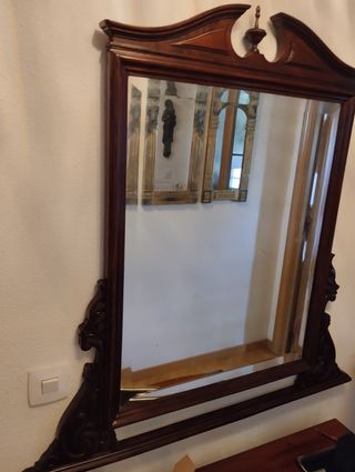 Espejo antiguo madera para cómoda