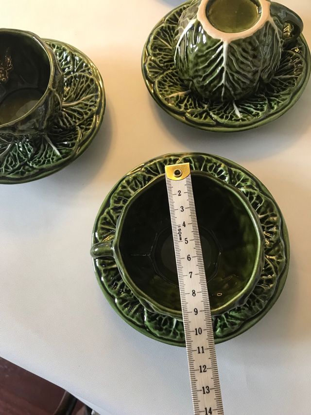 Juego de té porcelana motivos vegetales