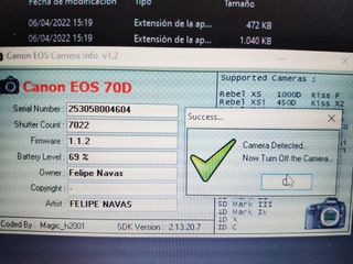 Cámara Canon EOS 70D Negra