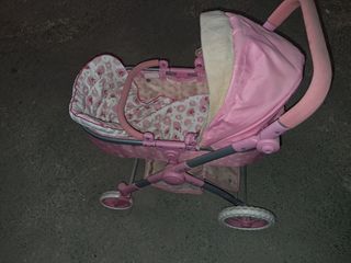 Carrito de muñeca rosa plegable