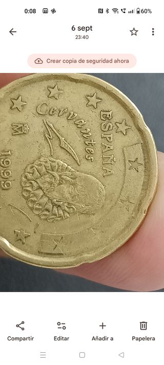 20 céntimos España 1999 Cervantes