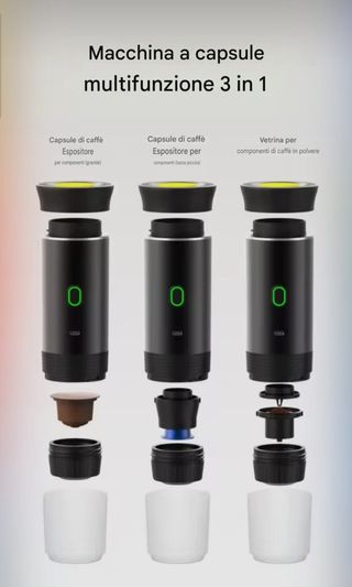 Macchina Caffè Espresso Portatile 3in1 Wireless