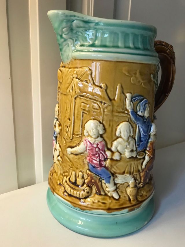 Frasco de porcelana de majólica antiga