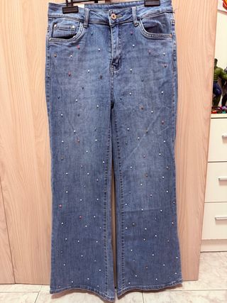 Jeans donna con strass