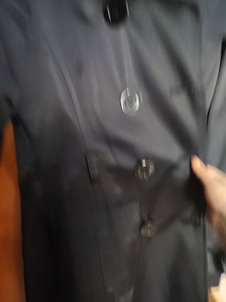 Gabardina Negra Elegante elástico 
