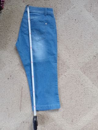 2 Pantalones Pirata Vaqueros Mujer Elásticos