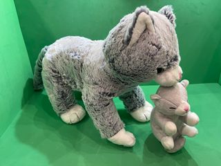 Peluche mamma gatta con cucciolo 