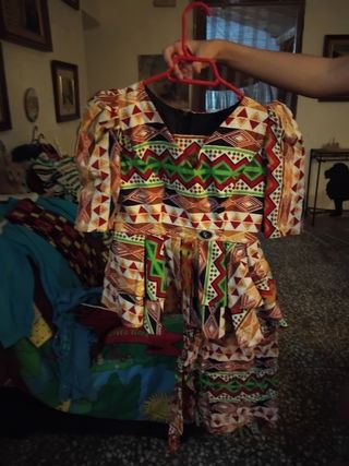 Traje africano mujer falda multicolor