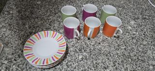 Juego de 6 tazas de café de cerámica