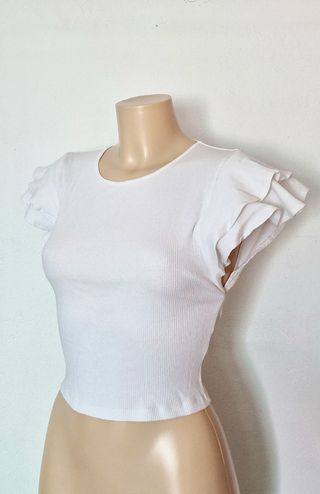 Camiseta Zara Blanca con Volantes
