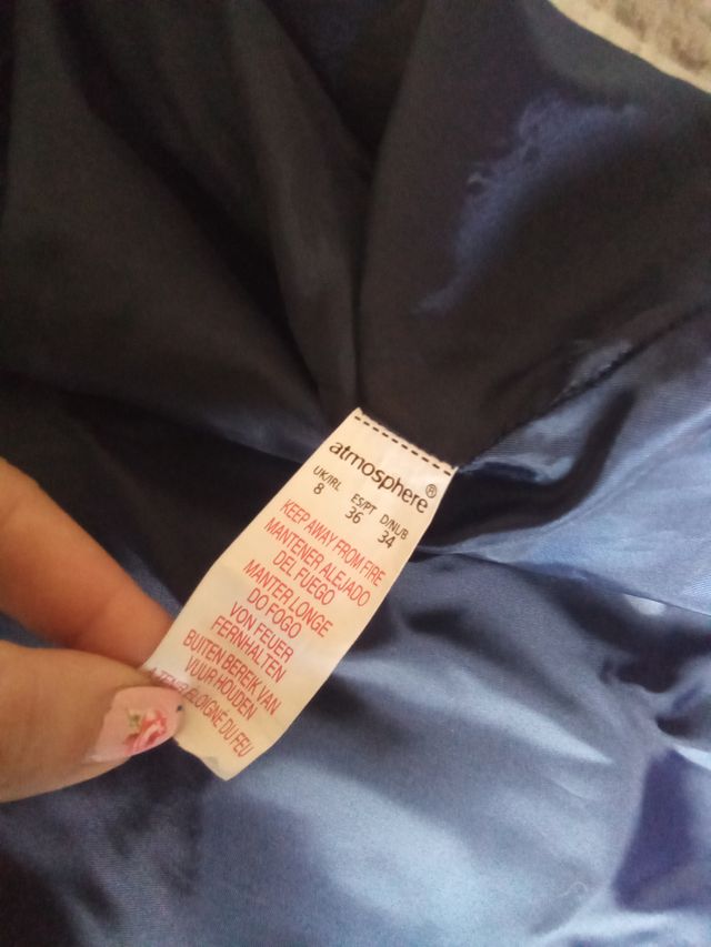 Vestido Atmosphere Talla S Azul y Beige