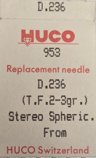 Aguja Tocadiscos Hüco D. 236/DIAMANTE 