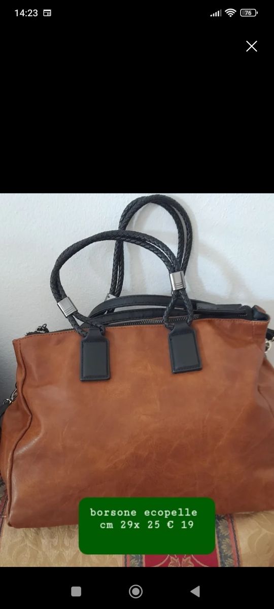 Borsone ecopelle cm 29x25