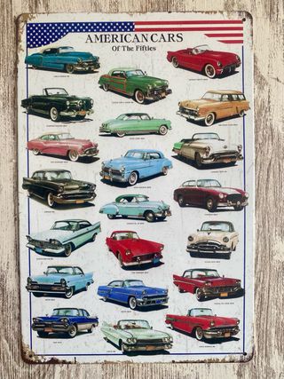 Cartel American Cars of The Fifties