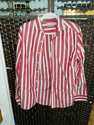 Camisa Rayas Rojas Talla S Mango