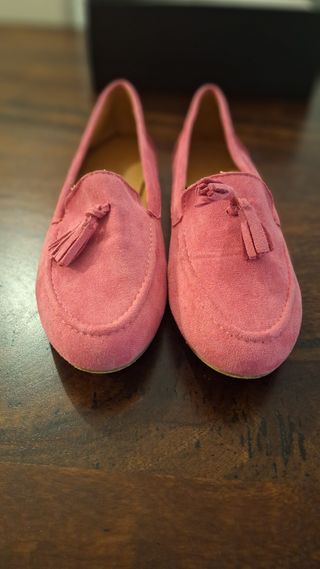 Mocassini scamosciati donna fuxia