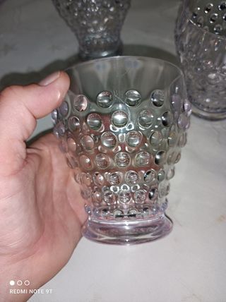 4 Vasos Relieve Duro Transparente