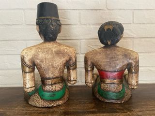 Coppia di sculture in legno Indonesia devi sri 