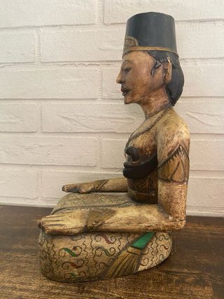Coppia di sculture in legno Indonesia devi sri 