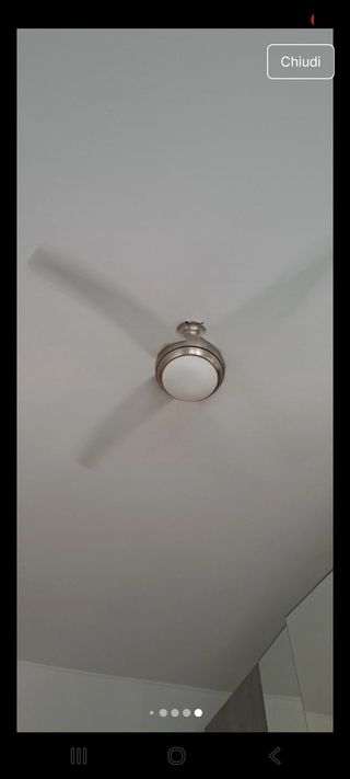 Lampadario Pala Argento e Bianco