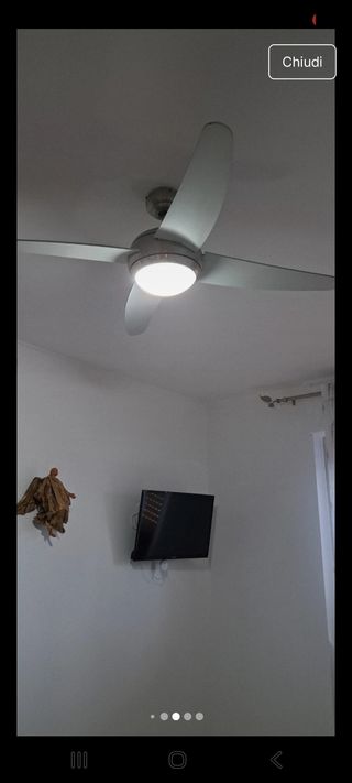 Lampadario Pala Argento e Bianco