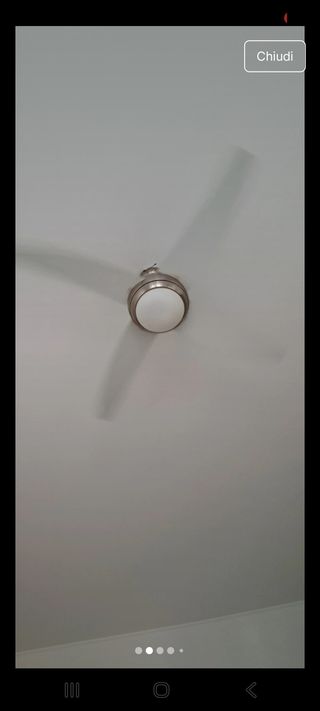 Lampadario Pala Argento e Bianco
