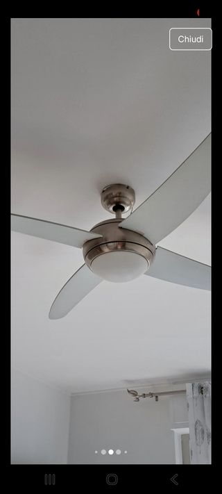 Lampadario Pala Argento e Bianco