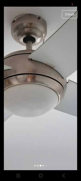 Lampadario Pala Argento e Bianco