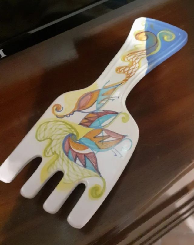 Poggiamestolo decorato a mano vintage 2000 