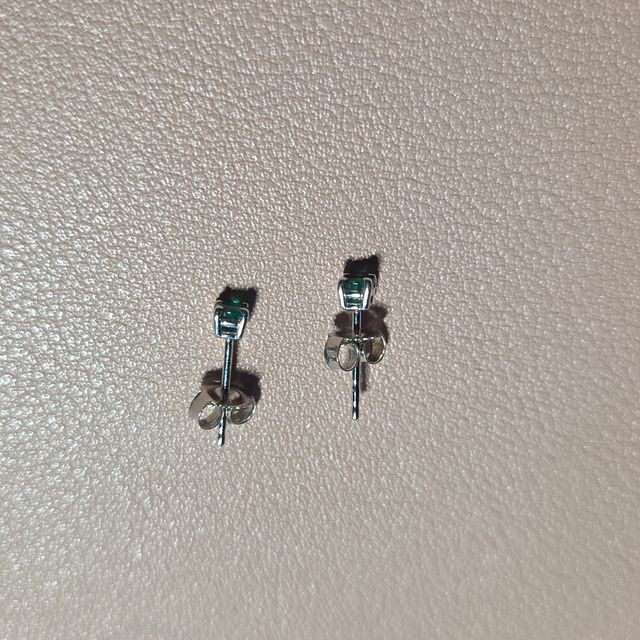 Pendientes Esmeralda AAA Oro Blanco 18K | no usado