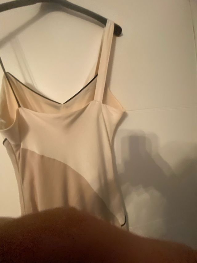 Vestido Zara Beige y Blanco