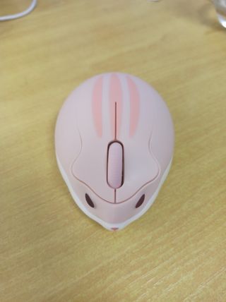 Ratón Hamster Rosa y Blanco Inalámbrico USB