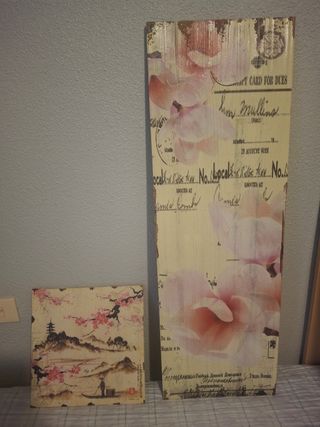 Conjunto de 2 cuadros decorativos de madera
