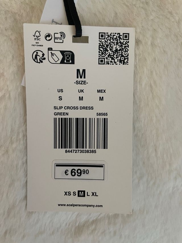 Vestido midi halter verde Scalpers