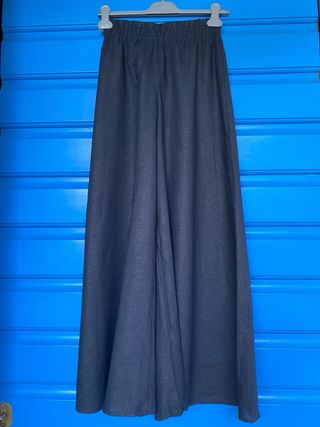 NUOVI - Pantaloni palazzo lino neri 