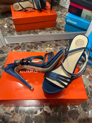 Sandalias de fiesta azul talla 38