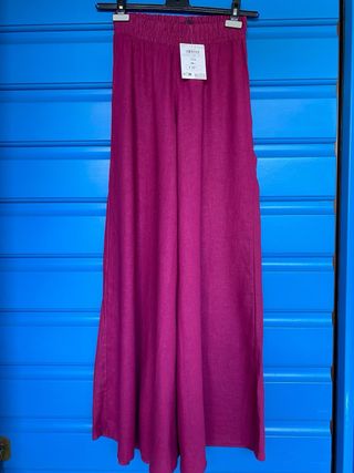 Pantaloni Palazzo Lino color mirtillo/ciclamino