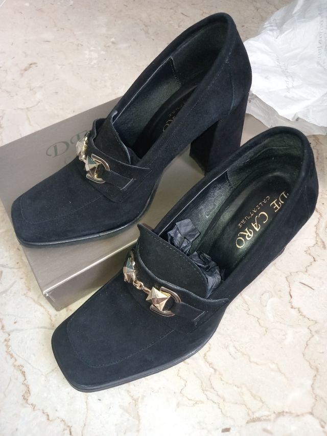 Mocassini tacco donna neri