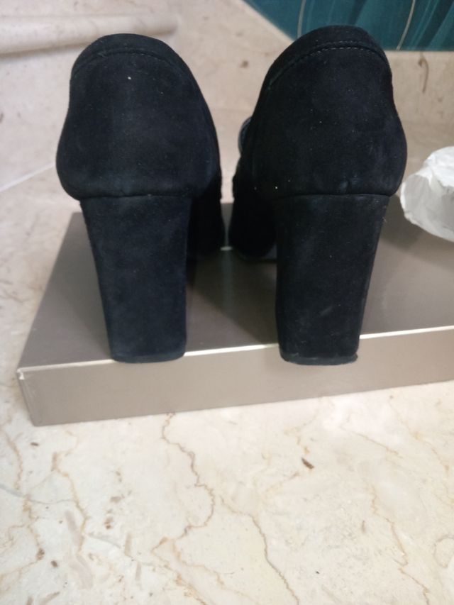 Mocassini tacco donna neri