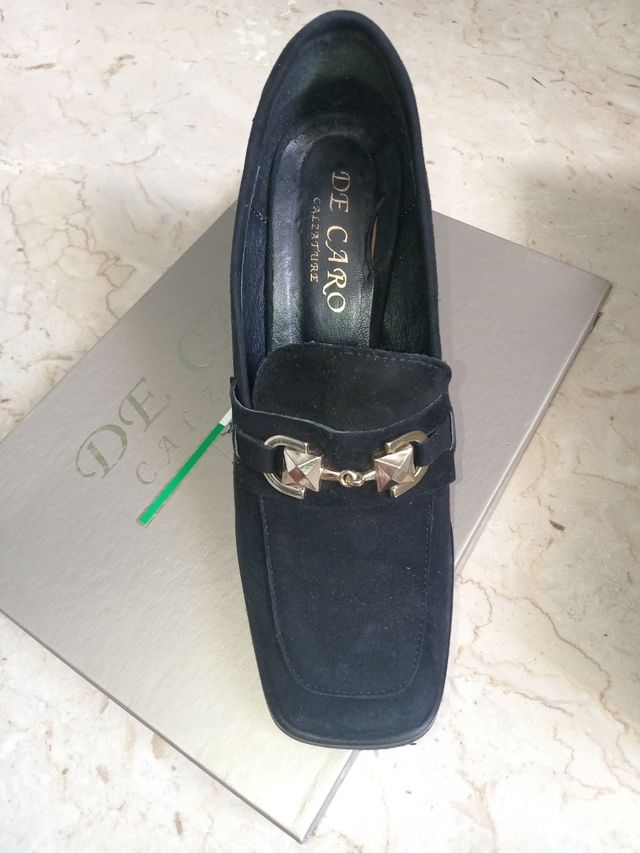 Mocassini tacco donna neri