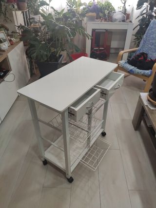 Carrito Auxiliar Cocina Blanco